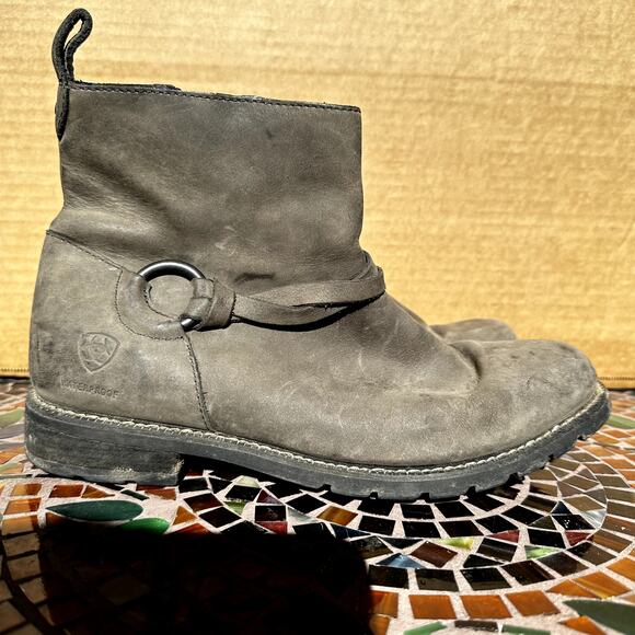 Ariat Whitney Ankle Boots Round Toe Waterproof Suede Leather Gray 7.5B - Picture 3 of 7